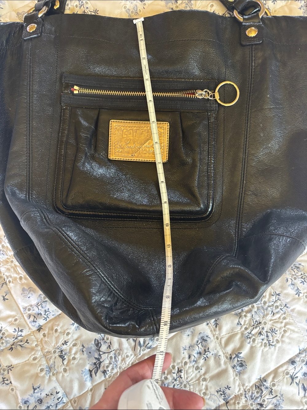 Black Leather COACH Shoulder Hobo Bag - Picture 9 of 10